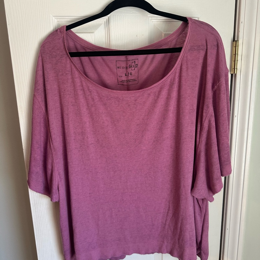 We The Free Pink Oversized Boxy T-Shirt